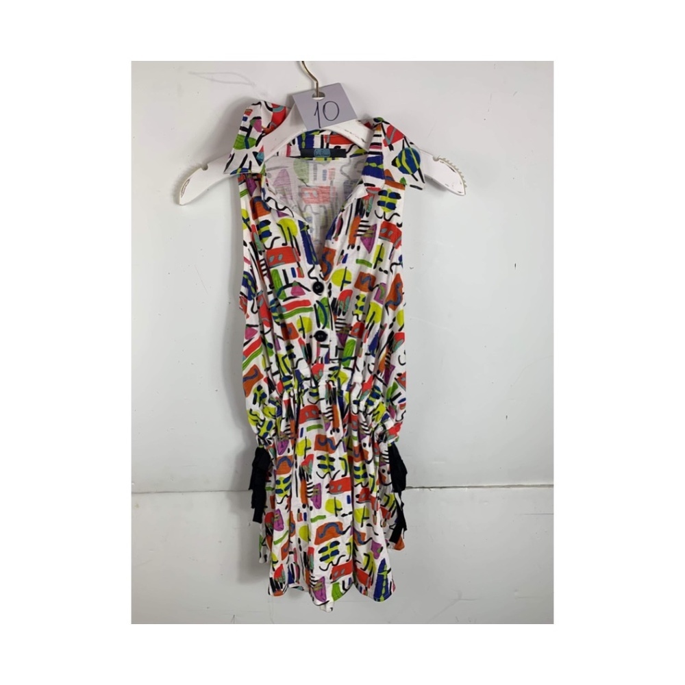 Anthropologie Eva Franco Multicolored Funky Mini Sleeveless Shir Dress